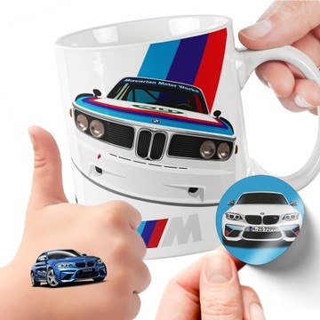 ZESTAW NA PREZENT KUBEK DLA DZIECI TATUAŻE NAKLEJKI BMW ALPINA M3 JAKOŚĆ