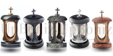 SWED Grave Lantern Черный гранитный могильный фонарь со свечой и крестом