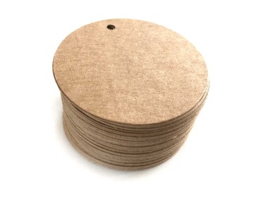 Zawieszki kółka 5 cm 50 szt eko KRAFT do prezentów