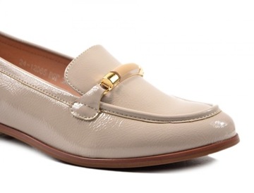 Туфли 39 мокасины POTOCKI 12065, бежевый, бежевый лак