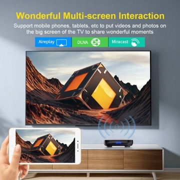 ТВ-приставка Android 12.0, 4 ГБ/64 ГБ HD, двухдиапазонный WIFI BT4