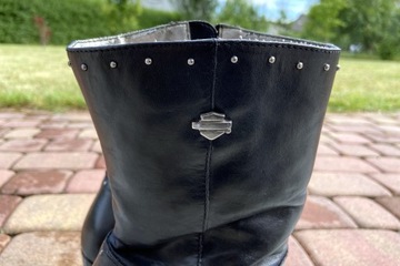 Damskie Buty Motocyklowe HARLEY DAVIDSON - Czarne Skórzane Rozmiar 39