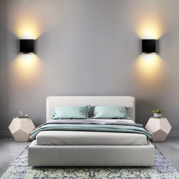 LAMPKA ŚCIENNY LED 12W KINKIET WEWNĘTRZNY LOFT REGULOWANĄ 2700K 750LM 2SZT