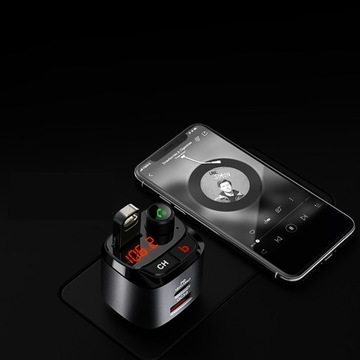 МОЩНОЕ автомобильное зарядное устройство с Bluetooth FM-передатчиком 18 Вт QC3.0 USB-C