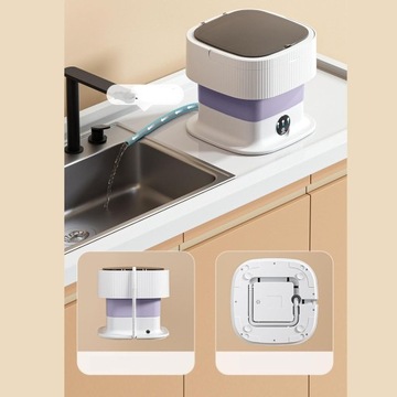 ПОРТАТИВНАЯ МИНИ-СКЛАДНАЯ ДВИГАТЕЛЬНАЯ СТИРАЛЬНАЯ МАШИНА С ЗАЩИТОЙ СИНЕГО СВЕТА 10л