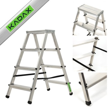 DRABINA ALUMINIOWA DOMOWA 2x4 DWUSTRONNA 125kg