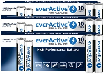 30x BATERIE ALKALICZNE AAA R3 EVERACTIVE kartonik