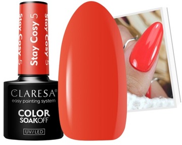 CLARESA STAY COSY LAKIER HYBRYDOWY BRĄZOWY BEŻ CZERWONY KOLORY JESIENI