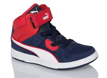Buty dziecięce Puma Rebound wysokie skóra naturalna 538591 01 21