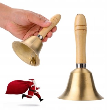 КОЛОКОЛЬЧИК САНТЫ РУЧНОЙ ЛАТУННЫЙ ШКОЛЬНЫЙ ЗВОНОК