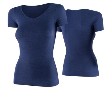 BRUBECK DAMSKA KOSZULKA TERMOAKTYWNA WEŁNA MERYNOS COMFORT MERINO GRANAT XL