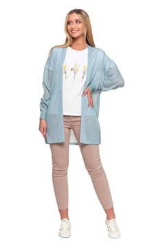 ЖЕНСКИЙ ЛЕГКИЙ ВИСКОЗНЫЙ КАРДИГАН БАЗОВЫЙ ЗЕЛЕНЫЙ С ДЛИННЫМ РУКАВОМ MORAJ 2XL/3XL