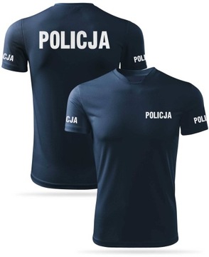 Koszulka T-shirt oddychająca - odblaskowa POLICJA