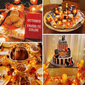 СВЕТОВЫЕ ГИРЛАНДЫ 20LED КЛЕНОВЫЕ ЛИСТЬЯ 3M ОСЕННИЕ УКРАШЕНИЯ ДЛЯ ХЭЛЛОУИНА