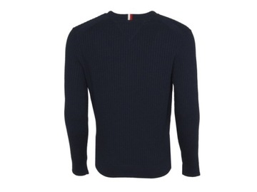 TOMMY HILFIGER sweter męski, bawełniany, granatowy, S