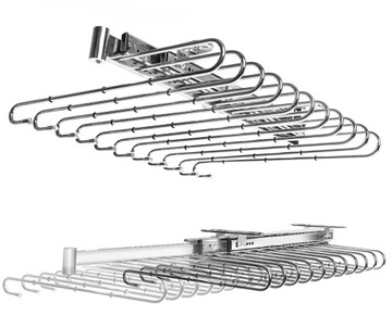Вешалка для брюк двойная выдвижная для гардероба, Хром EMUCA