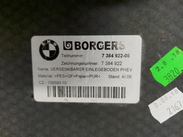 BMW G30 530E KRYTINA POLIČKA KUFRU 7384922-08