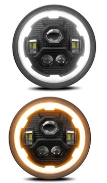 Lampy Reflektory LED 7 cali 6000K 120W+DRL Jeep Wrangler JK TJ CJ