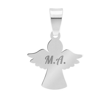 Серебряный кулон Ангел с гравировкой