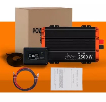 PRZETWORNICA SAMOCHODOWA 24V 230V 2500W SINUS LCD