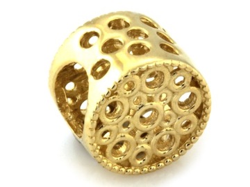 Zawieszka złoty 585 charms na bransoletkę przewlekana na prezent 14k modny
