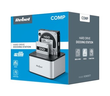 Stacja dokująca dysków HDD/ SSD Rebel KOM0977