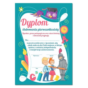 DYPLOM PASOWANIA NA UCZNIA A4 BN88