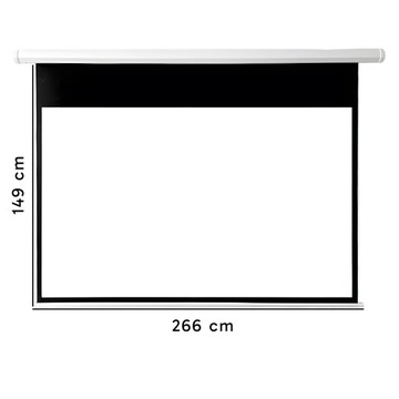 EKRAN PROJEKCYJNY ŚCIENNY ELEKTRYCZNY DUŻY 265X179 CM 125