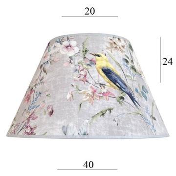 Abażur do lampy w kwiaty 6S 20/40/24 BIRD abażur z weluru abażur wzorzysty