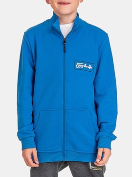 Bluza chłopiec rozpinana bawełna niebieski 140-146
