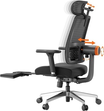 Newtral MagicH-BPro Ergonomiczne krzesło biurowe z podnóżkiem w kolorze czarnym