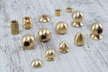 nakrętka z mosiądzu m10x1 kulka mosiężna do rurek M10x1 lampki loft retro