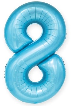 Balon Foliowy Cyfra Cyferka 8 Niebieska 100 cm XL