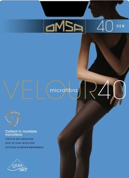 Rajstopy Omsa Velour 40 den nero/czarny 4-l