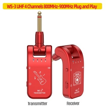 Ammoon MD-5G A8 bezprzewodowy 5.8G 2.4G System gitarowy akumulator nadajnik