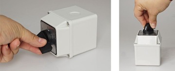 КУЛАЧКОВЫЙ ПЕРЕКЛЮЧАТЕЛЬ 25А ЛЕВЫЙ ПРАВЫЙ В КОРПУСЕ IP65