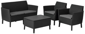 ZESTAW MEBLE OGRODOWE SALEMO BOX 4 os RATTAN GRAFIT