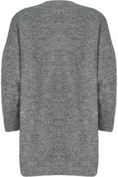 H&M Kobiecy Luźny Sweter Włochata Narzutka Oversize Grafitowa L 40