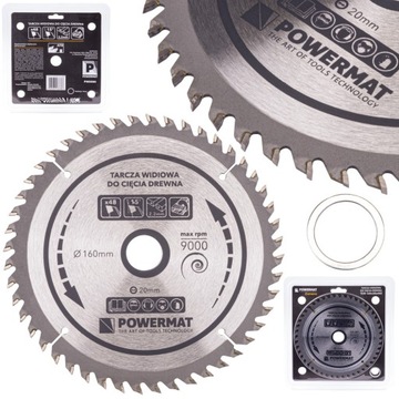 Tarcza WIDIOWA Do Drewna 160 x 20 mm 40Z POWERMAT