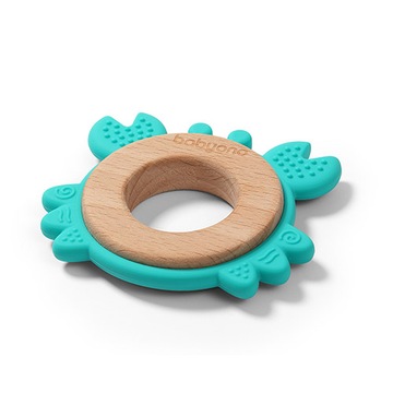 BabyOno Gryzak Drewniany Silikonowy Crab