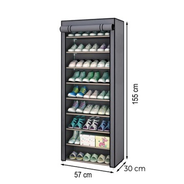 MATERIAŁOWA SZAFA NA BUTY UBRANIA TEKSTYLNA GARDEROBA SKŁADANA REGAŁ XXL