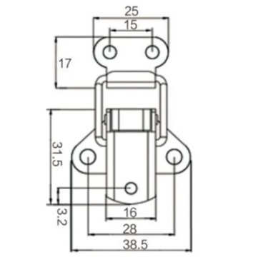 Защелка из нержавеющей стали Kandahar R32 55,0 мм