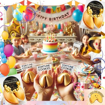 БОЖЕСТВЕННОЕ ПЕЧЕНЬЕ ВОЛШЕБНЫЙ ДЕНЬ РОЖДЕНИЯ ДЛЯ ГОСТЕЙ СПАСИБО 50 штук ВЕСЕЛО