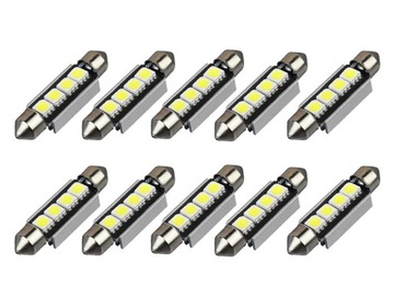 4 светодиодных светильника 12 В, 42 мм, 4 SMD, белое освещение, Вт