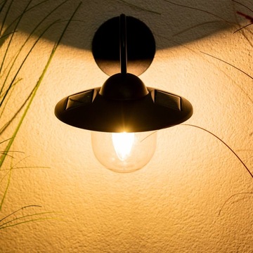 2x KINKIET SOLARNY LAMPA ELEWACYJNA LED DALI LAMPKA OGRODOWA ZEWNĘTRZNA