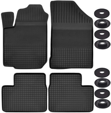KIA PICANTO II (2011-2017) GUMOWE DYWANIKI KORYTKA CZARNE ZESTAW