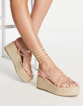 ГЛАМУРНЫЕ БЕЖЕВЫЕ ЭСПАДРИЛИ НА ЗАВЯЗКАХ 38 AS8