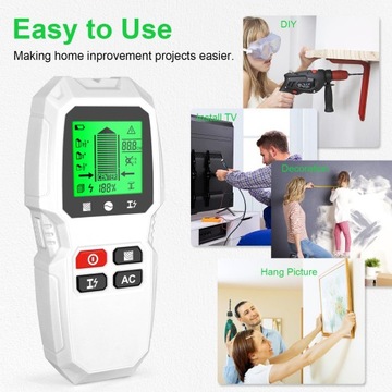 Цифровые детекторы шпилек Простой в использовании цифровой настенный детектор для дерева и металла белого цвета