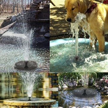 Солнечный садовый ФОНТАН, ПЛАВАЮЩИЕ НАСАДКИ, для бассейна или пруда