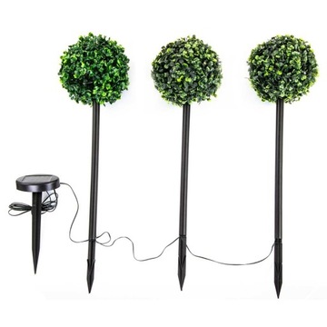 ZESTAW LAMP SOLARNYCH 3 KULE BUKSZPANOWE LED